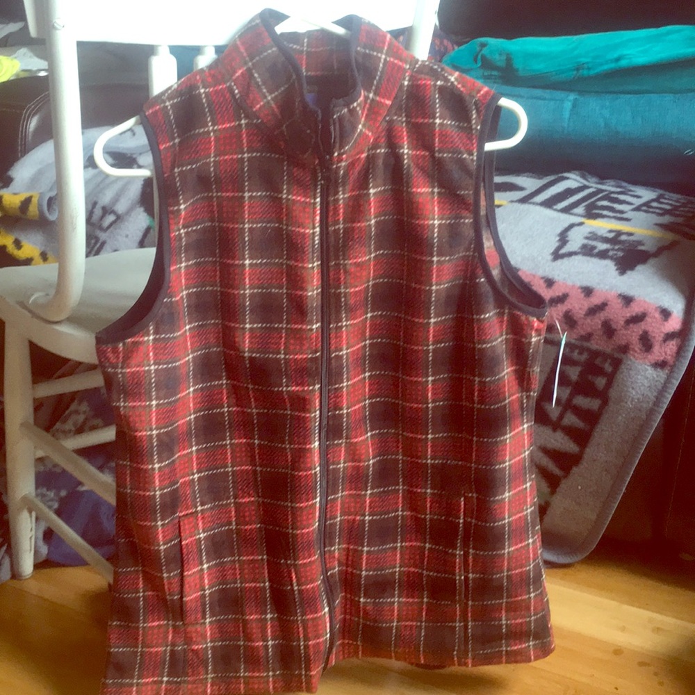 Plaid Fleece Vest